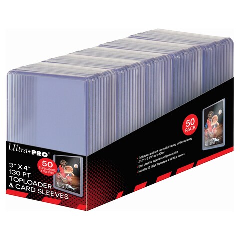 Ultra Pro 3" X 4" Super Thick 130pt Toploader & Card Sleeves (50 ct) - Miraj Trading