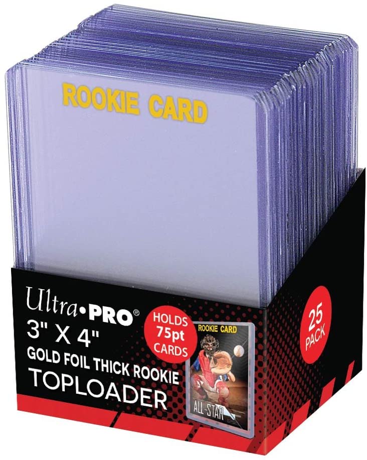 Ultra Pro 3" X 4" Gold Foil Thick Rookie 75pt Toploader - BigBoi Cards