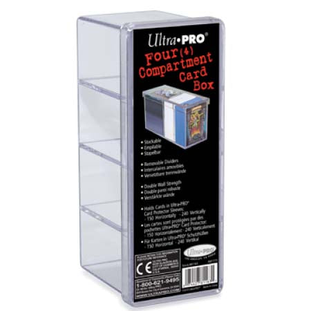 Ultra Pro 2-Piece Four Compartment Clear Card Box - Miraj Trading