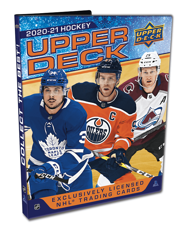 nhl hockey card binder 2020-21 Upper Deck Series 1 Hockey Starter Kit Binder Case (Case of 10 Binders)