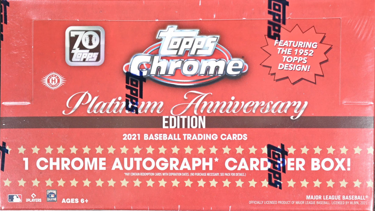 2021 Topps Chrome Platinum Anniversary Baseball Hobby Box - Miraj Trading