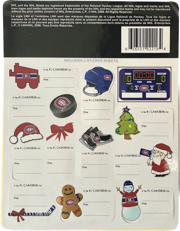 Montreal Canadiens Holiday Sticker Sheet (Set of 2) - Miraj Trading