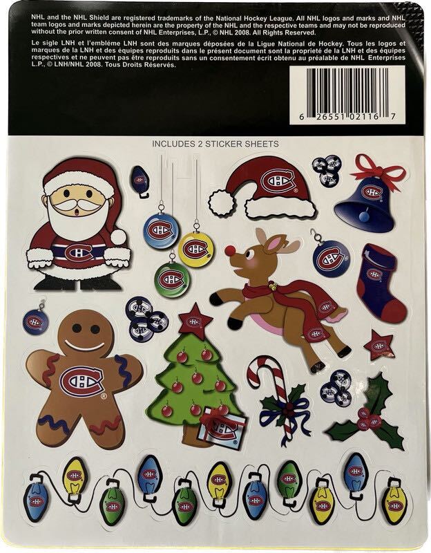 Montreal Canadiens Holiday Sticker Sheet (Set of 2) - Miraj Trading