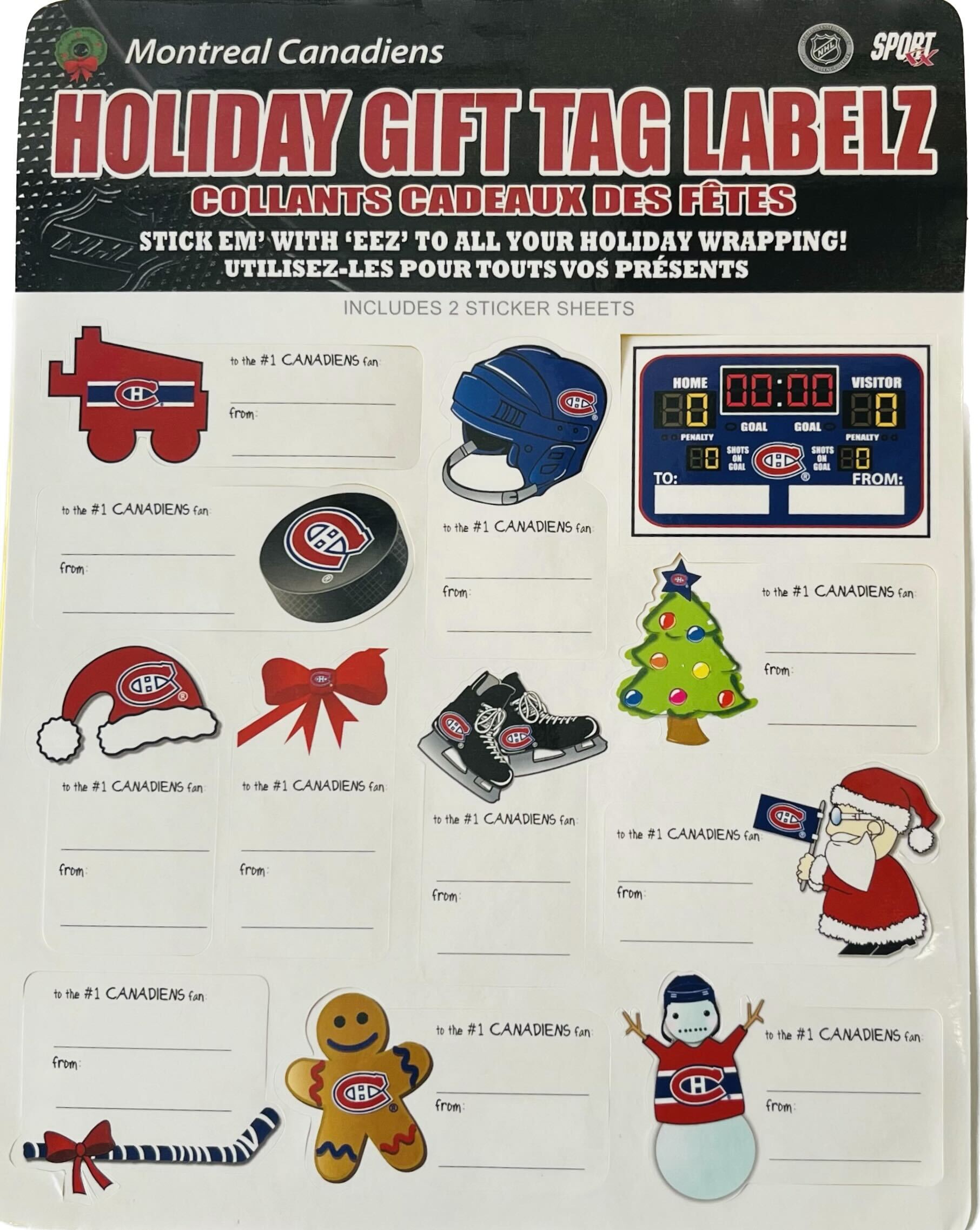 Montreal Canadiens Holiday Sticker Sheet (Set of 2) - Miraj Trading