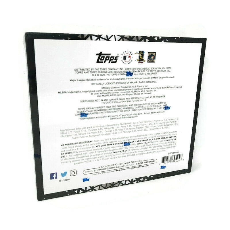 2020 Topps Chrome Black Baseball Hobby Box - BigBoi Cards