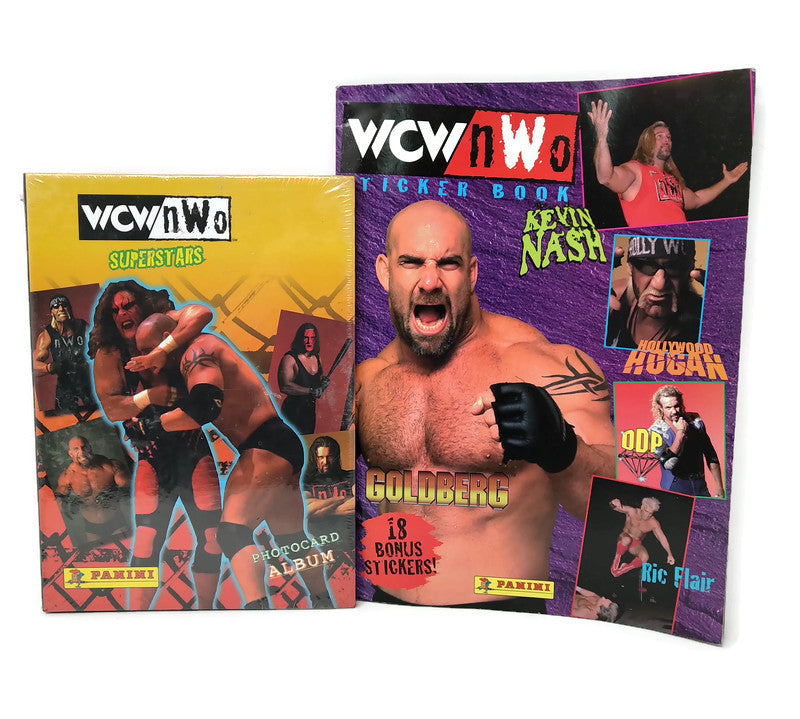 1998 Panini WCW/nWo Superstars Photocard Album & WCW/NWO WRESTLING STICKER Album - BigBoi Cards