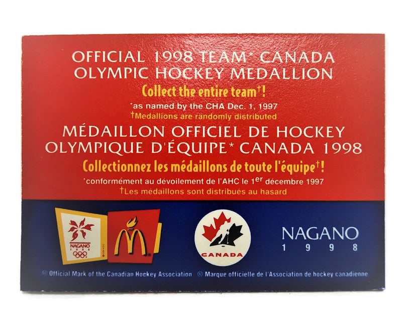 1998 McDonalds Team Canada Olympic Hockey Medallion Pack (Lot of 10) - Miraj Trading
