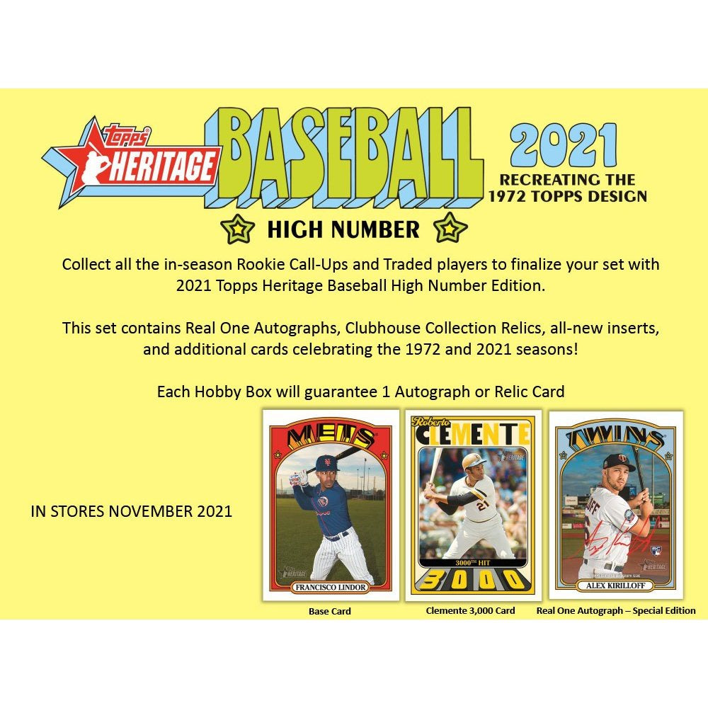 2021 Topps Heritage High Number Baseball Hobby Box - Miraj Trading
