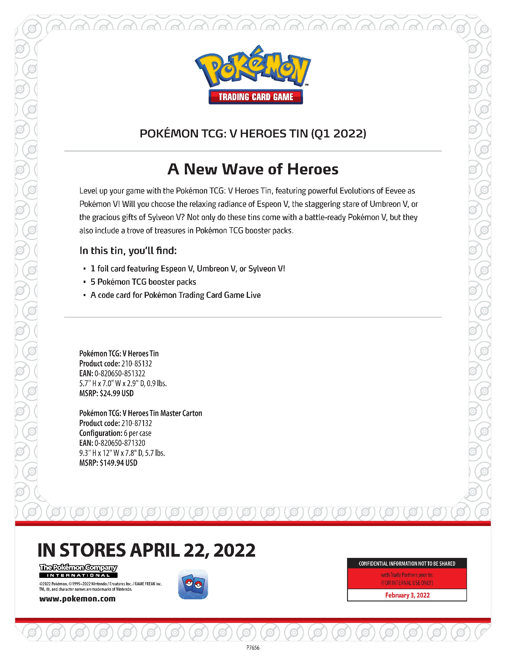 Pokemon V Heroes Tin (Set of 3) (Pre-Order) - Miraj Trading