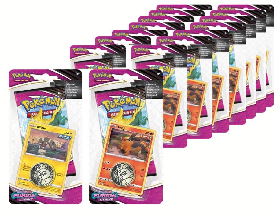 Pokemon Fusion Strike Checklane Blister Packs (Lot of 16 Packs) - Miraj Trading