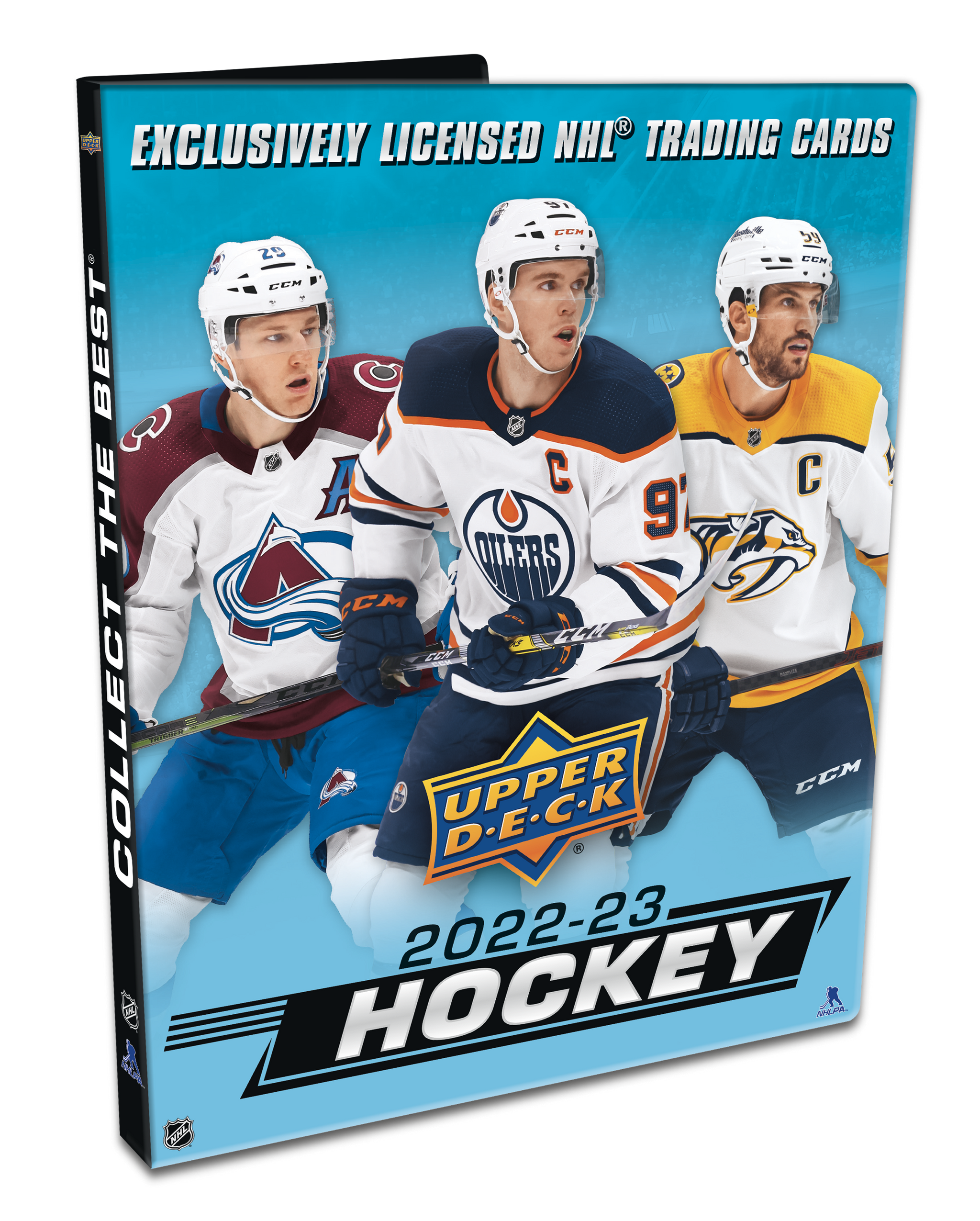 hockey trading card binder 2022-23 Upper Deck Series 1 Hockey Starter Kit Binder Case (Case of 10  Binders)