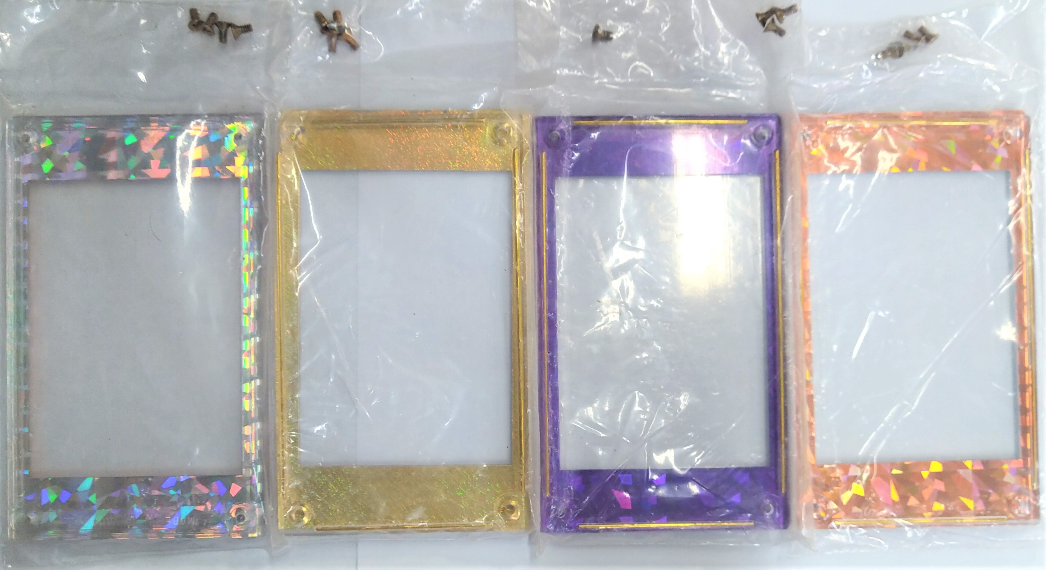 Ultimate Collection Single Card Holder with 4 Screws-Colored Border (Lot of 4) - BigBoi Cards