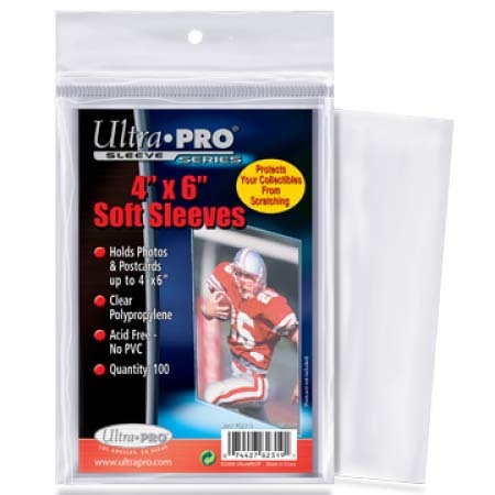 ultra pro soft card sleeves Ultra Pro 4" x 6" Soft Sleeves (Lot of 5)