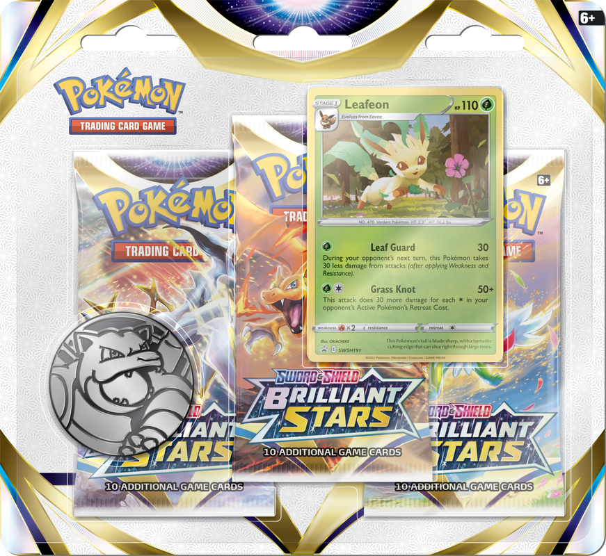 Pokemon Sword & Shield Brilliant Stars 3 Packs Blister (Pre-Order) - Miraj Trading
