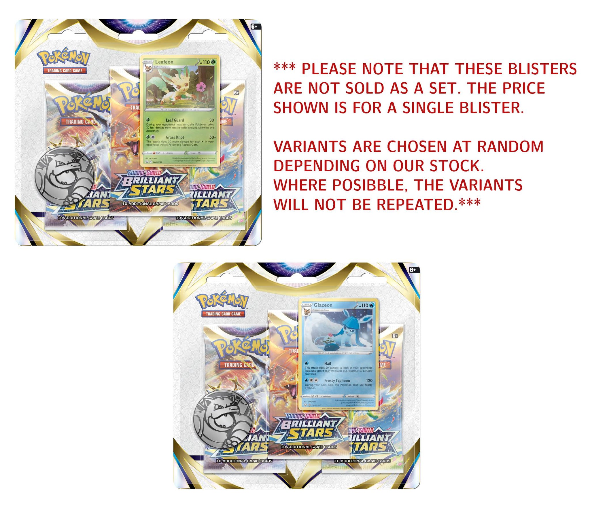 Pokemon Sword & Shield Brilliant Stars 3 Packs Blister