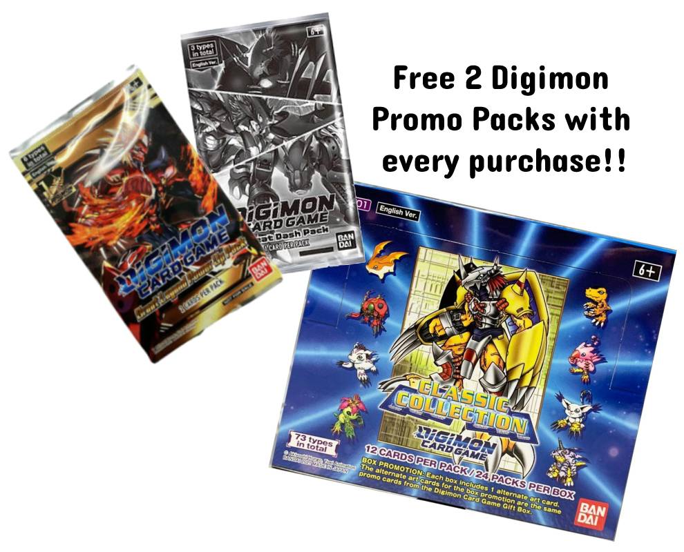 Digimon Classic Collection Booster Box + Free 2 Digimon Promo Packs - Miraj Trading