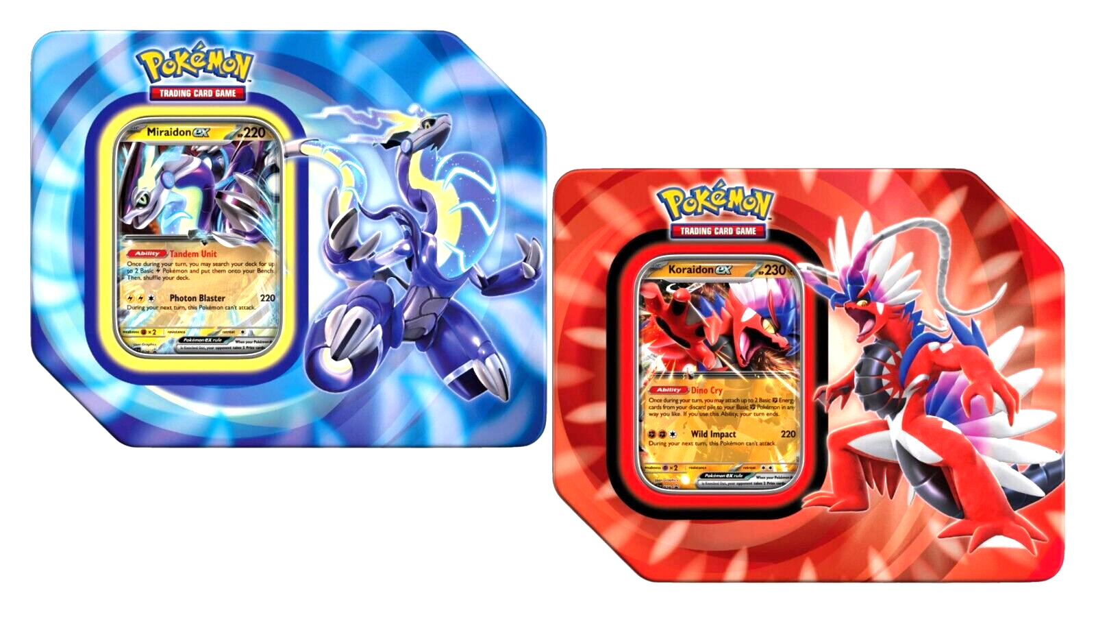 Pokemon Paldea Legends Tins (Koraidon Ex and Miraidon Ex)