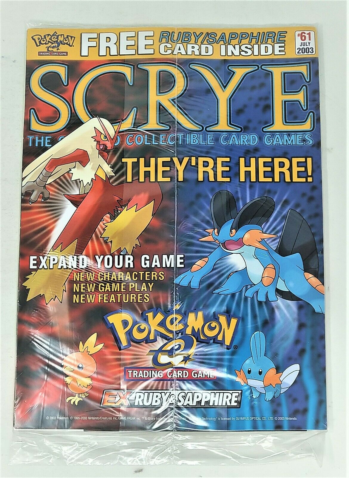 Pokemon July 2003 SCRYE Magazine #61 With Ex Ruby/ Sapphire Promo Card
