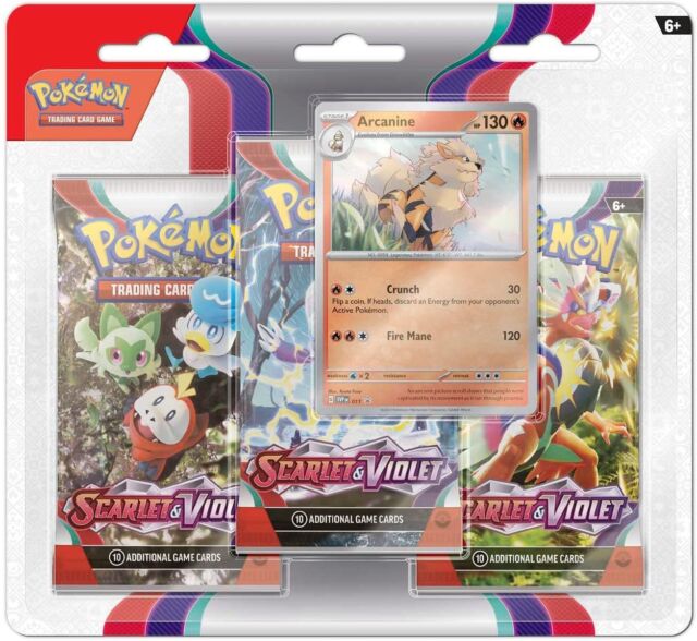 Pokemon Scarlet and Violet 3 Pack Blister (Arcanine/Dondozo) - Miraj Trading