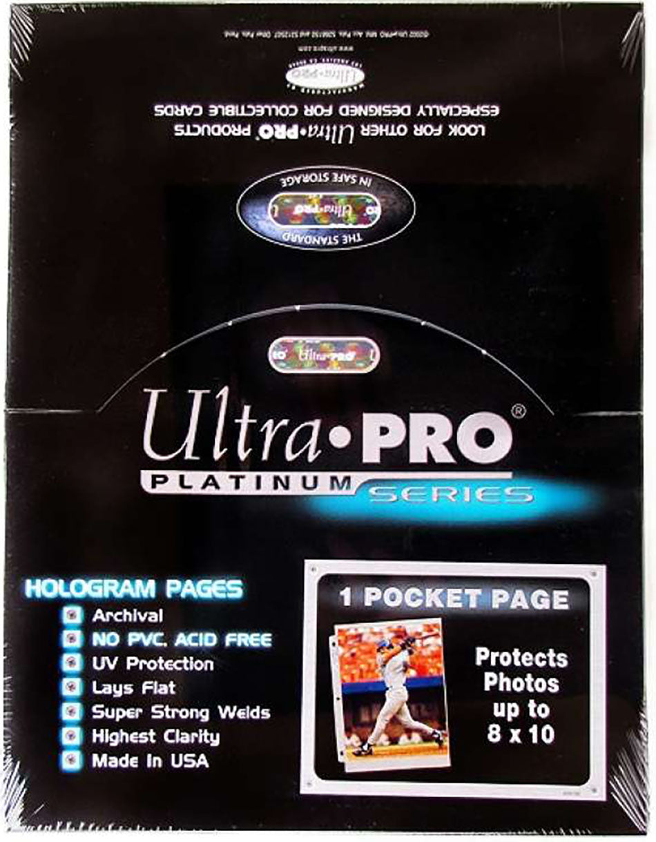 Ultra Pro 1-Pocket Page 8"x10" Platinum Pages - BigBoi Cards