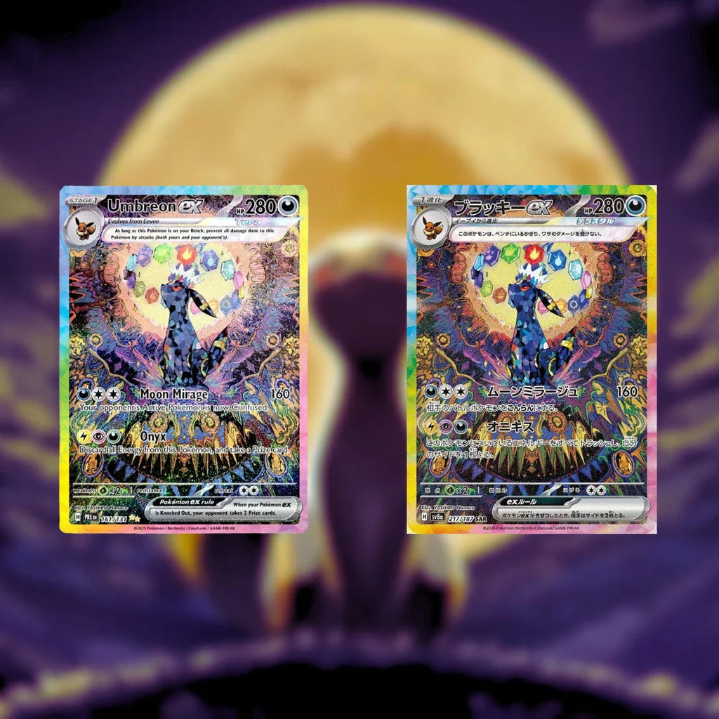 その他 umbreon English ver How the English and Japanese Prismatic Evolutions Umbreon Compare