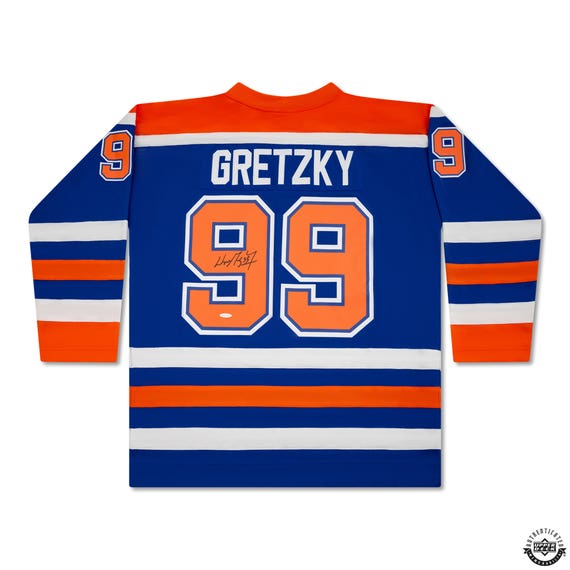Wayne Gretzky Autographed Vintage Throwback Blue Mitchell & Ness 1986-87 Edmonton Oilers Jersey - Miraj Trading