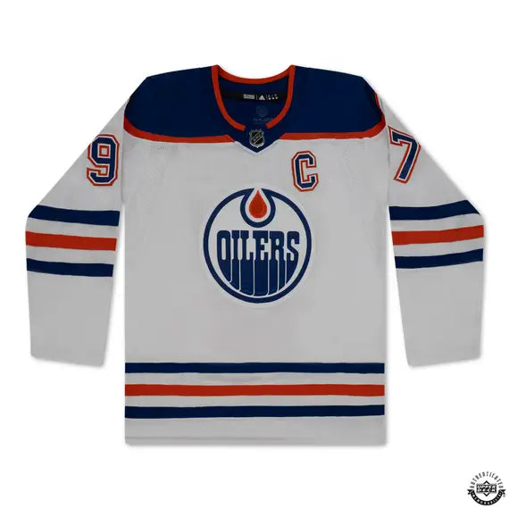 Connor McDavid Autographed White 2023 Adidas Edmonton Oilers Jersey - Miraj Trading