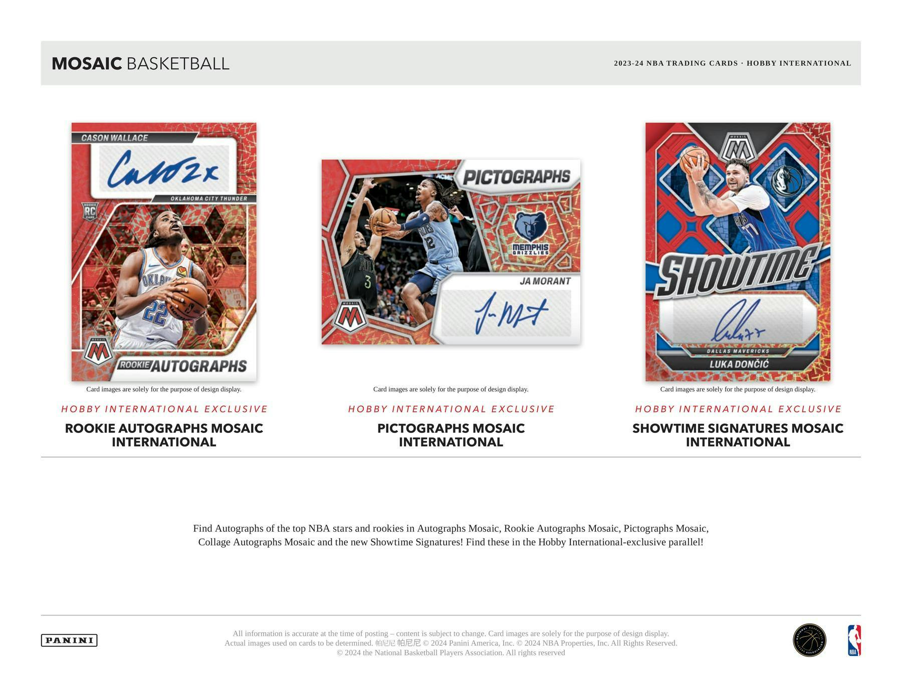 2023-24 Panini Mosaic Basketball International Hobby Box - Miraj Trading