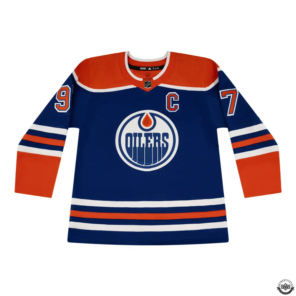 Connor McDavid Autographed Blue Adidas Edmonton Oilers Jersey - Miraj Trading