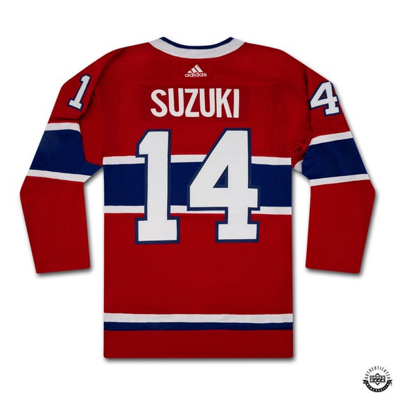 Nick Suzuki Autographed and Inscribed “31st Captain” Red Adidas Montreal Canadiens Jersey With Captains Patch - Miraj Trading