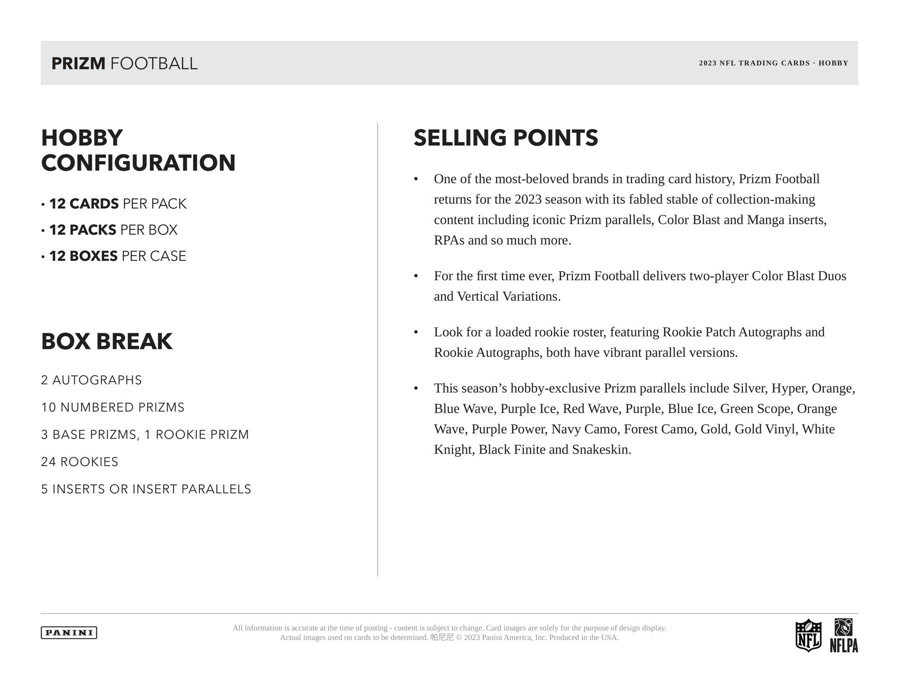 2023 Panini Prizm Football Hobby Box - Miraj Trading