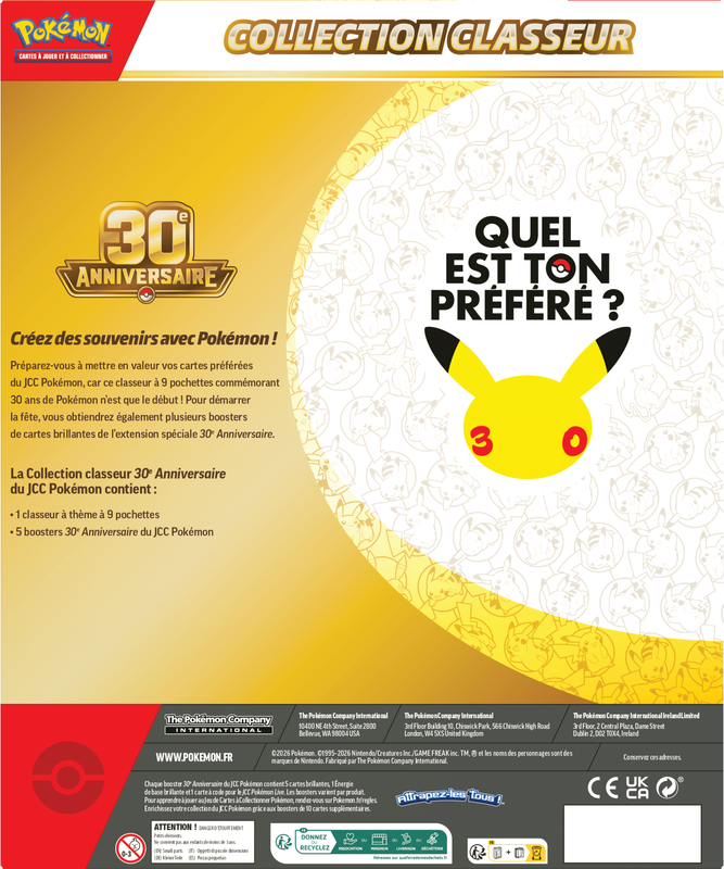 Pokemon 30th Celebration Binder Collection (French) (Pre-Order) - Miraj Trading