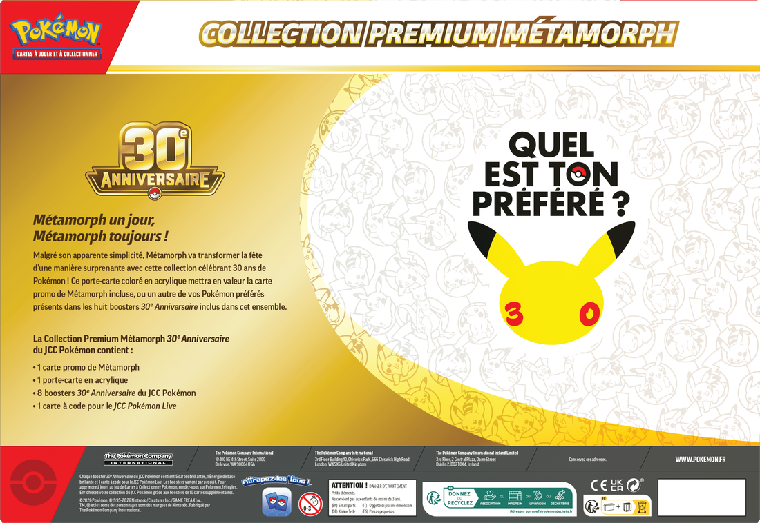 Pokemon 30th Celebration Ditto Premium Collection (French) (Pre-Order) - Miraj Trading