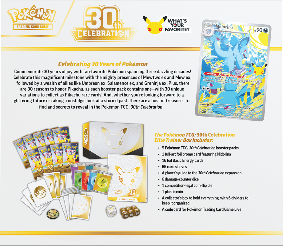 Pokemon 30th Celebration Elite Trainer Box (Pre-Order) - Miraj Trading