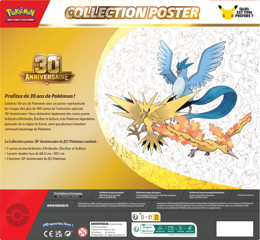 Pokemon 30th Celebration Poster Collection (French) (Pre-Order) - Miraj Trading