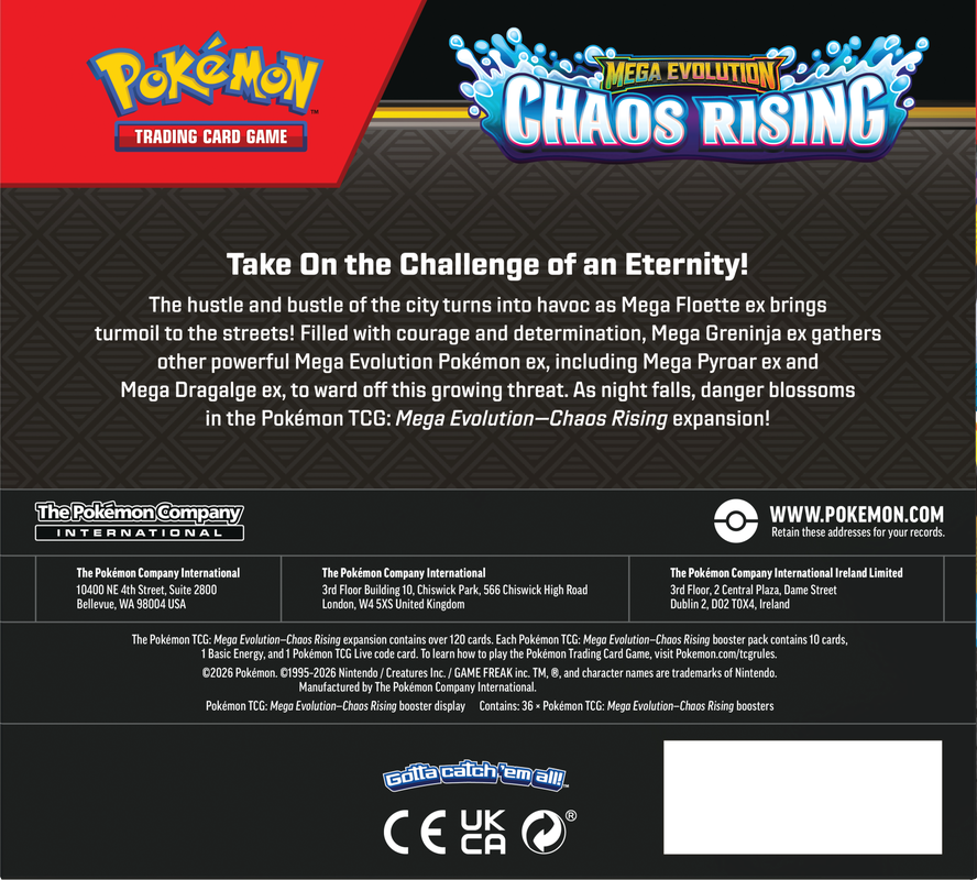 Pokemon Chaos Rising Booster Box (Pre-Order) - Miraj Trading