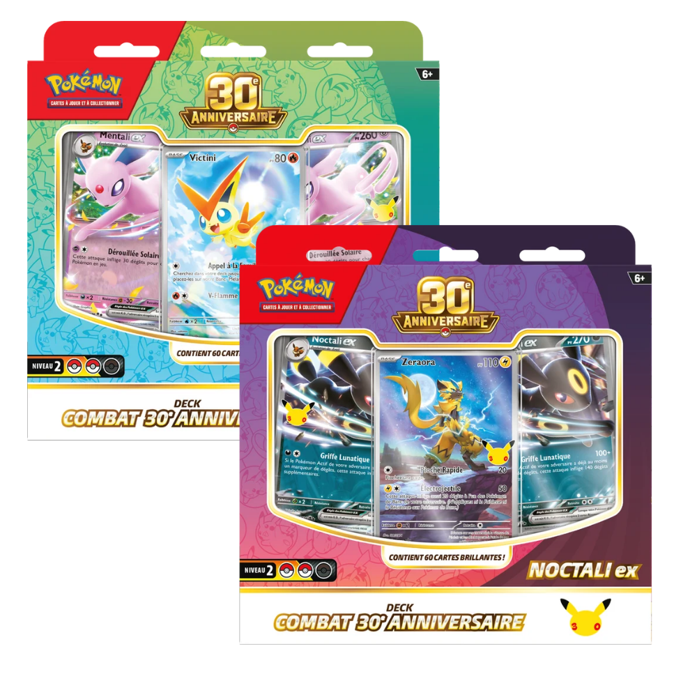 Pokemon 30th Celebration Battle Decks Espeon EX / Umbreon EX (Lot de 2 Deck)(French) - Miraj Trading