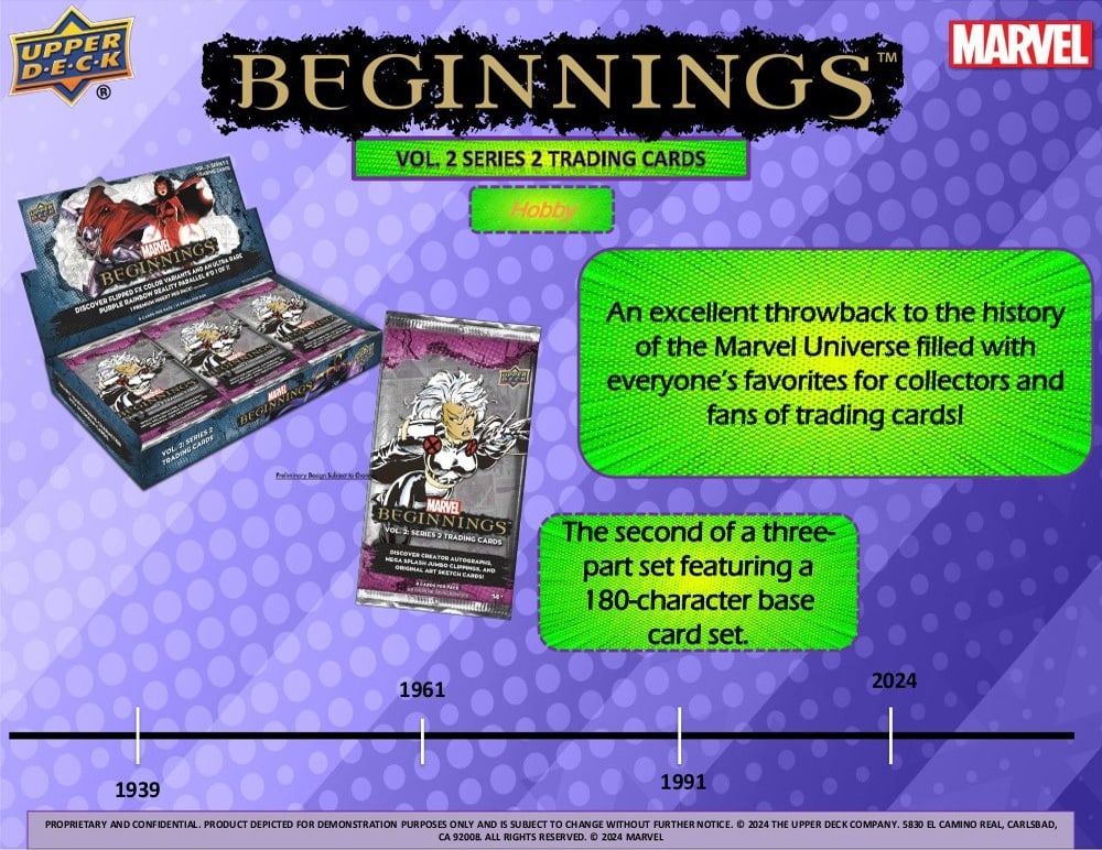 2024 Upper Deck Marvel Beginnings Hobby Box (Volume 2 Series 2) (Pre-Order) - Miraj Trading