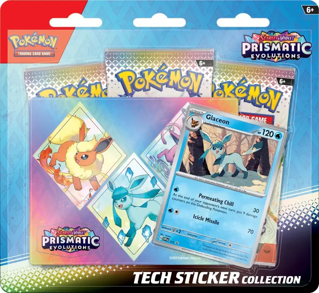 Tech Sticker Collection Display Case Pokemon Prismatic Evolutions Tech Sticker Collection Blister (Pre-Orde