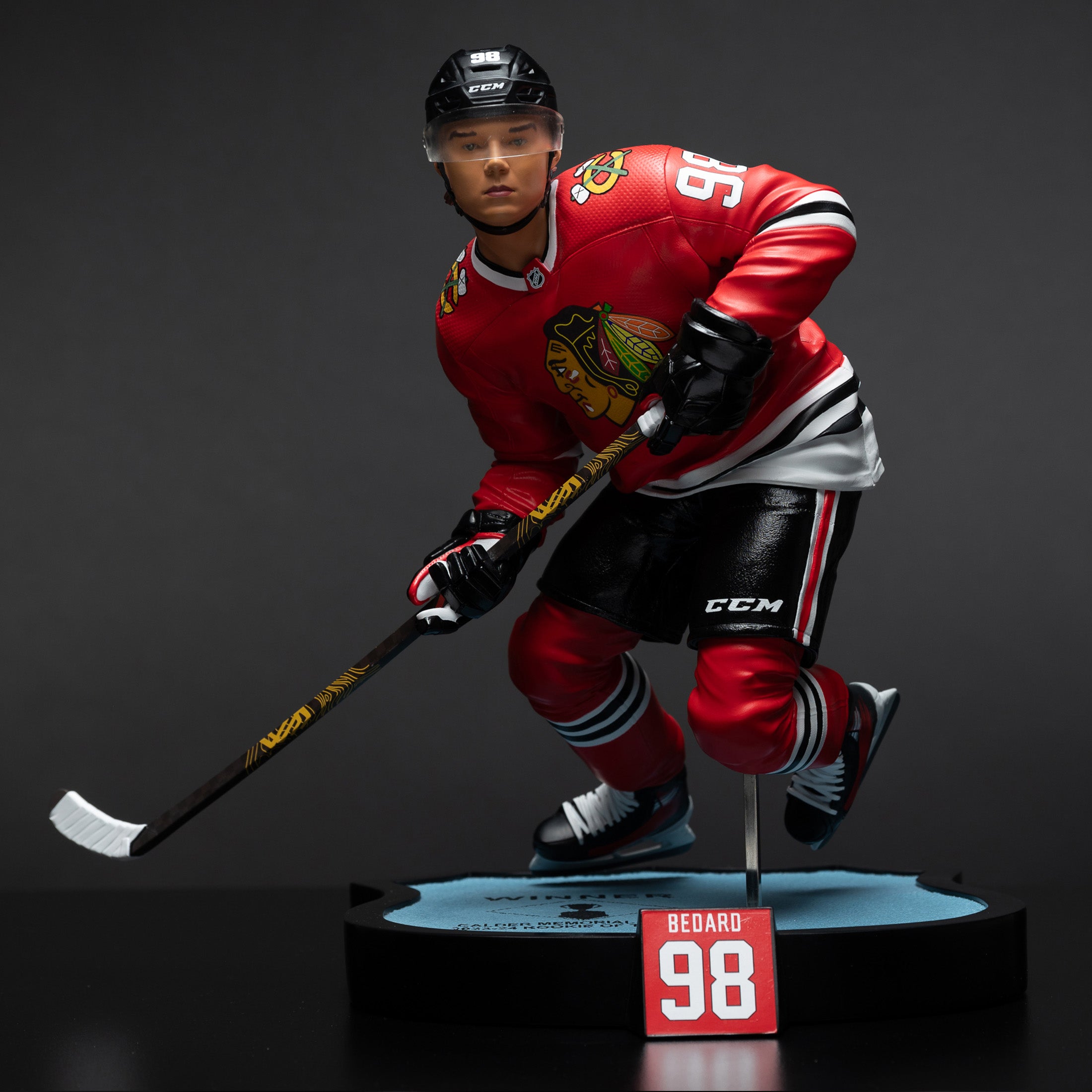 NHL Resin Statue Conner Bedard Chicago BlackHawks Limited Edition (Numbered to 300) - Miraj Trading