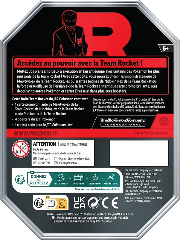Pokemon Team Rocket Tin (Set of 3) (French) (Pre-order) - Miraj Trading