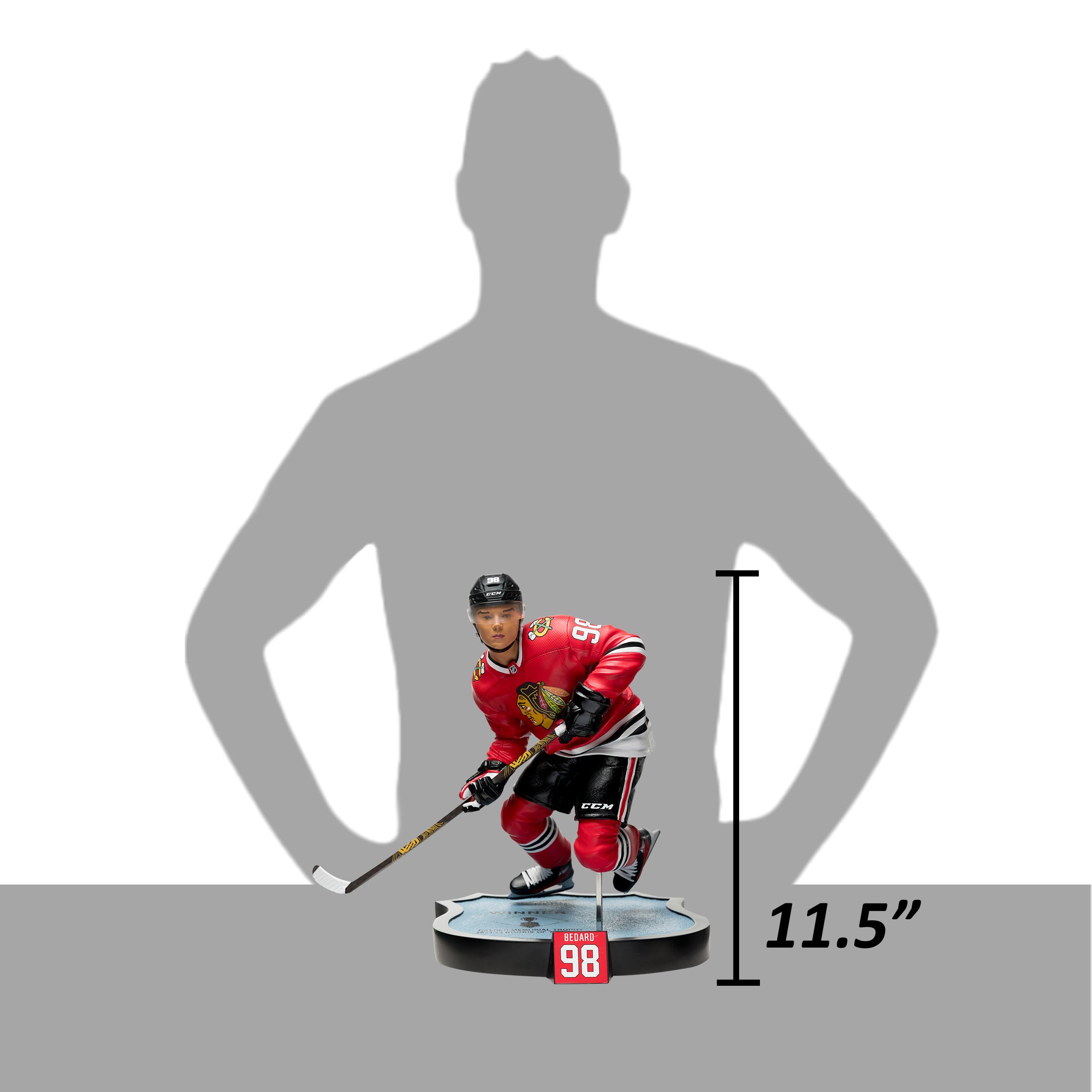 NHL Resin Statue Conner Bedard Chicago BlackHawks Limited Edition (Numbered to 300) - Miraj Trading