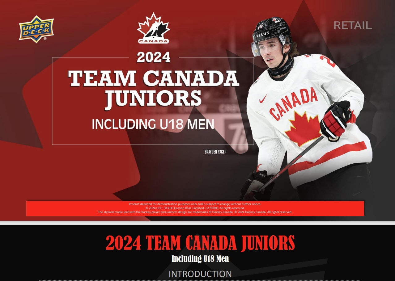 2024 Upper Deck Team Canada Juniors Hockey Blaster Box Case (Case of 20 Boxes) (Pre-Order)