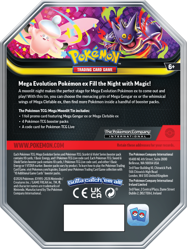 Pokemon Mega Moonlit Tin (Pre-Order) - Miraj Trading
