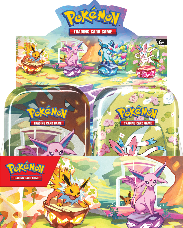 Pokemon Prismatic Evolutions Mini Tins Display Box | Miraj Trading