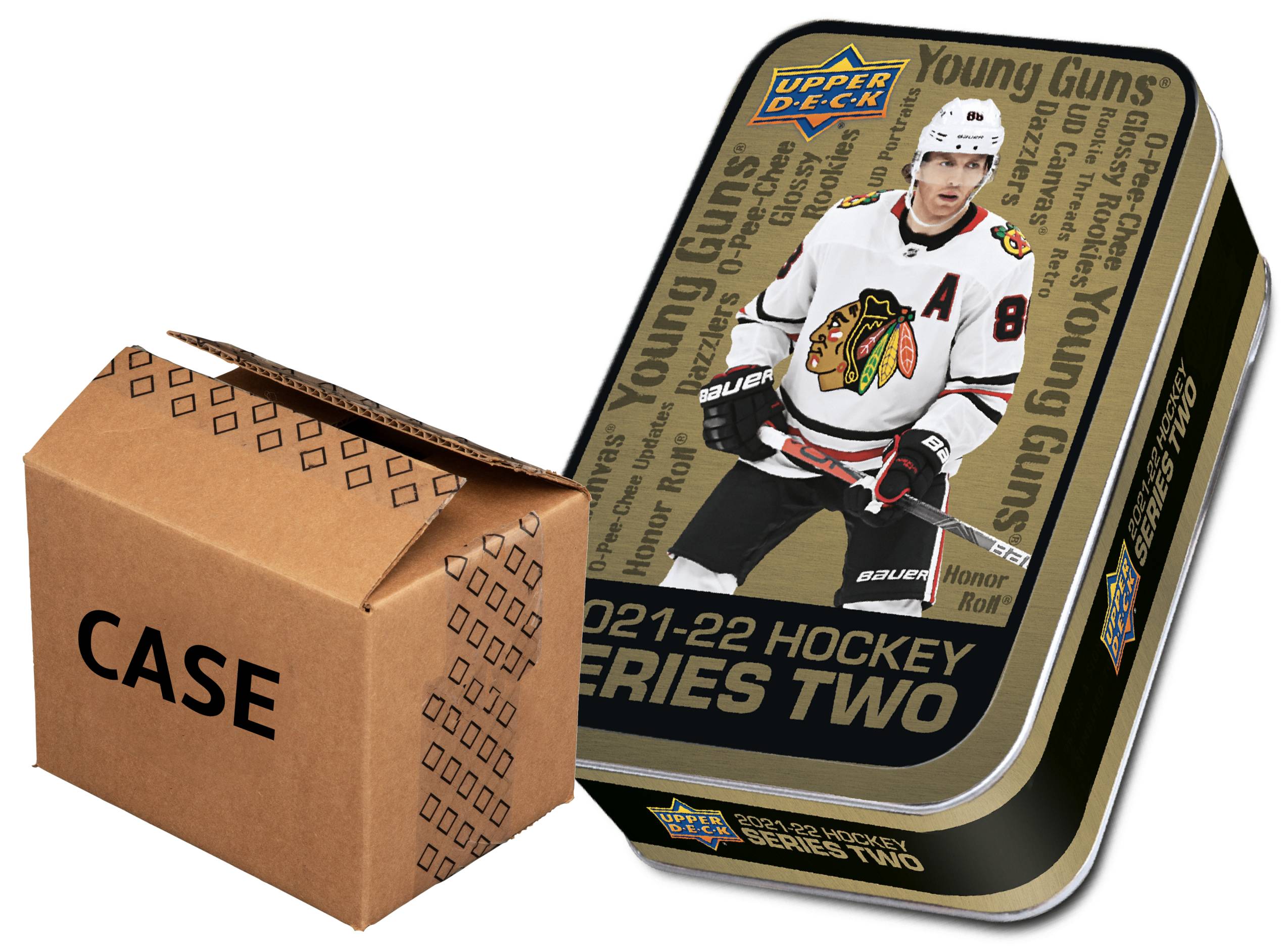 2021-22 Upper Deck Series 2 Hockey Tin Case (Case of 12 Tins) (Pre-Order) - Miraj Trading