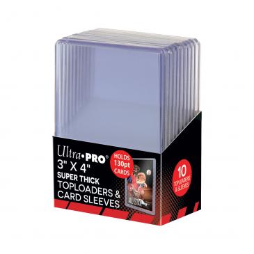 Ultra pro 3" X 4" Super Thick 130PT Toploader with Thick Card Sleeves (Lot of 2) - Miraj Trading