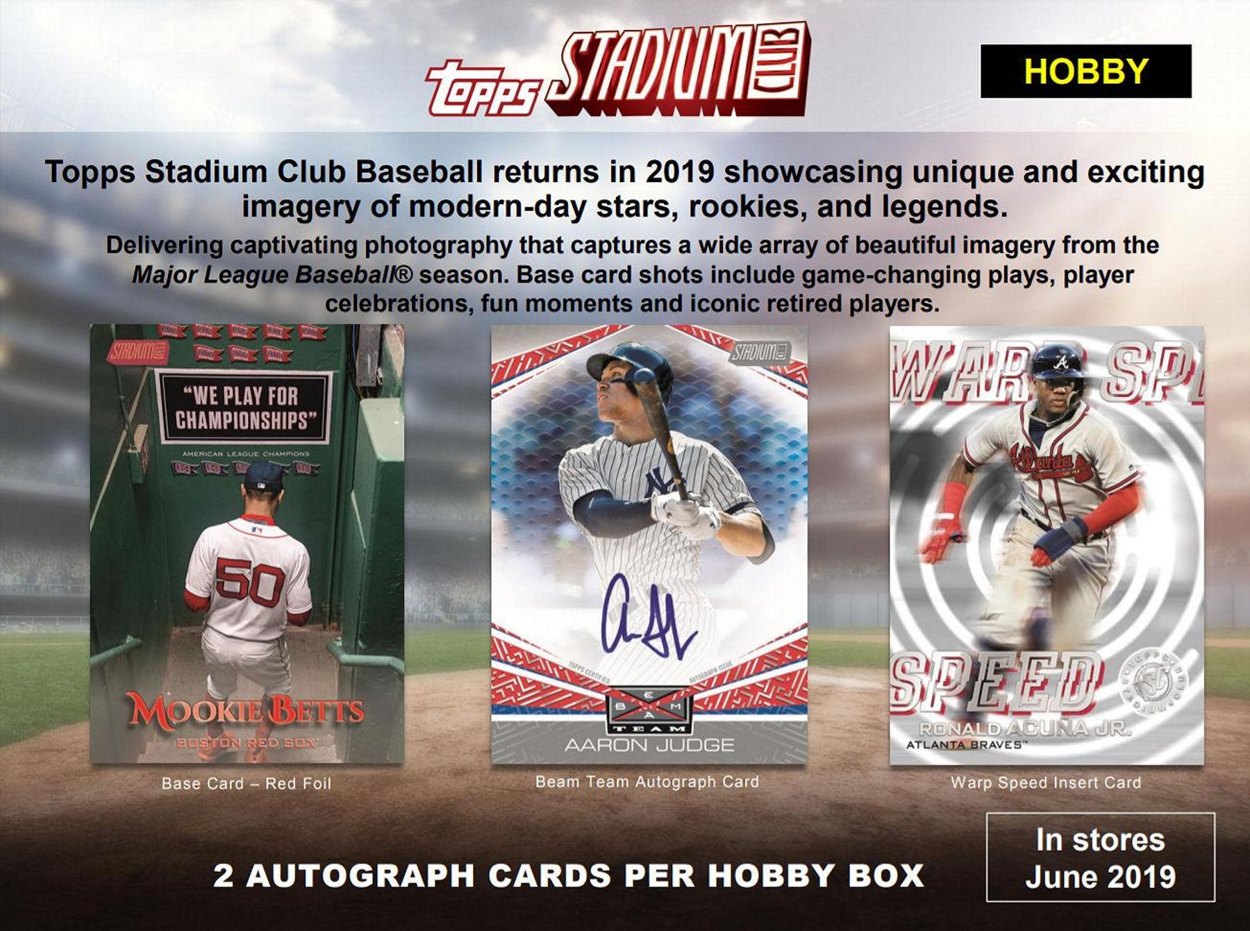 2019 Topps Stadium Club Baseball Hobby Box - BigBoi Cards