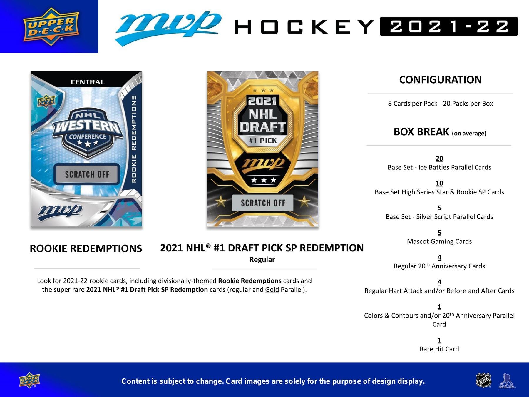 2021-22 Upper Deck MVP Hockey Hobby Case (Case of 20 Boxes) (Pre-Order) - Miraj Trading