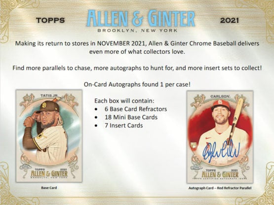 2021 Topps Allen & Ginter Chrome Baseball Hobby Box (Pre-Order) - Miraj Trading